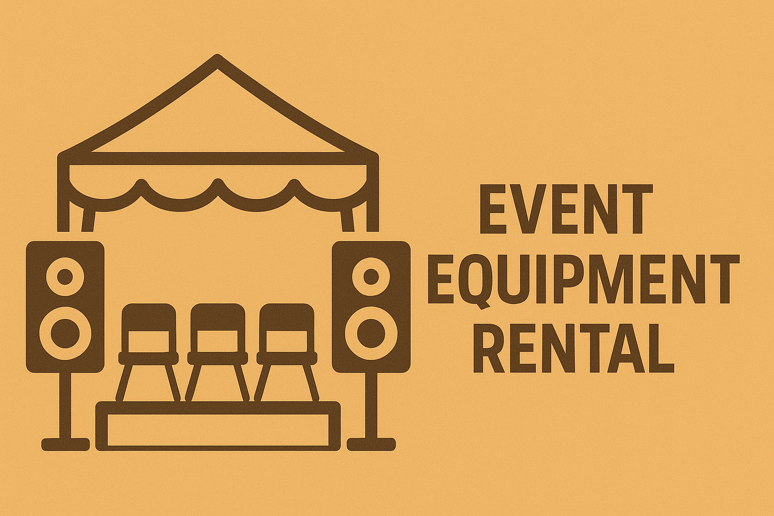 Event rentals setup with lights and backdrop